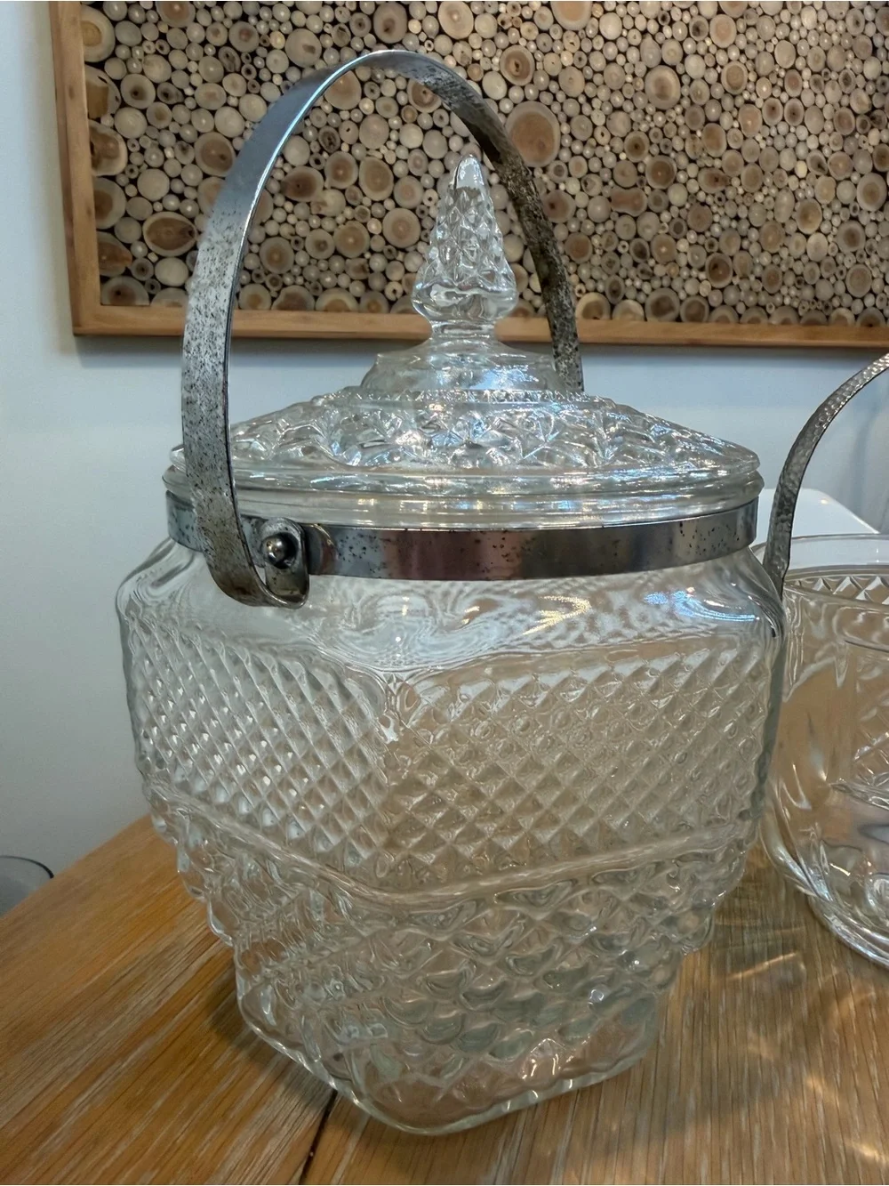 Antique Anchor Hocking Wexford Glass Ice Buckets